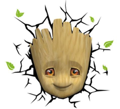 Marvel 3D LED lámpa Baby Groot Face 3D