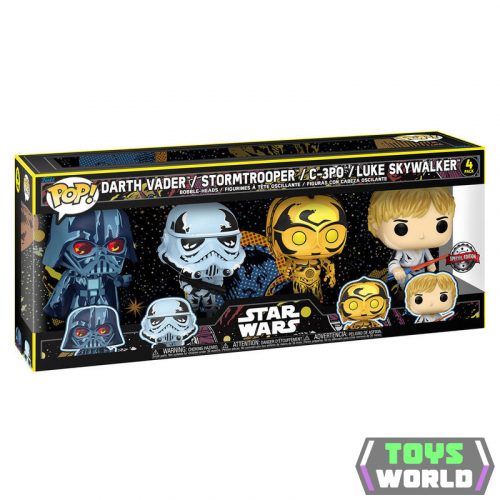 Star Wars Retro Series Funko POP! Movies Vinyl figura 4 db-os csomag 9 cm