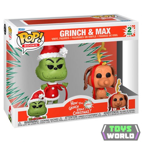 The Grinch(Anniversary) Funko POP! Books Vinyl figurák 2db-os figura csomag Grinch w/ Max 2PK 9 cm