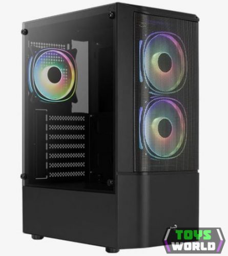 AeroCool Quantum Mesh-G-BK-v3 táp nélküli ablakos ház fekete