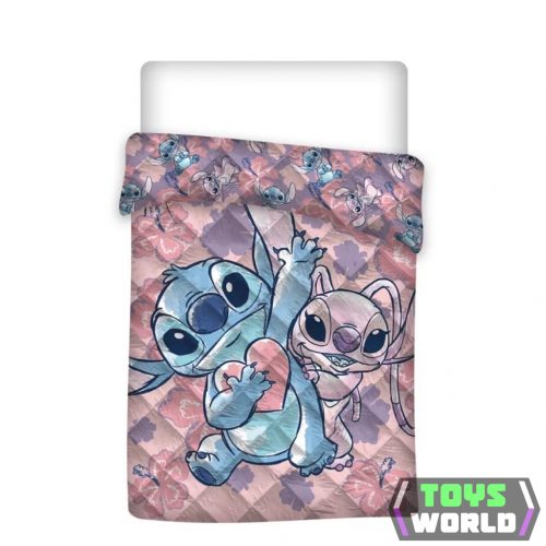 Disney Lilo és Stitch, A csillagkutya Heart steppelt ágytakaró, paplan 140x200cm