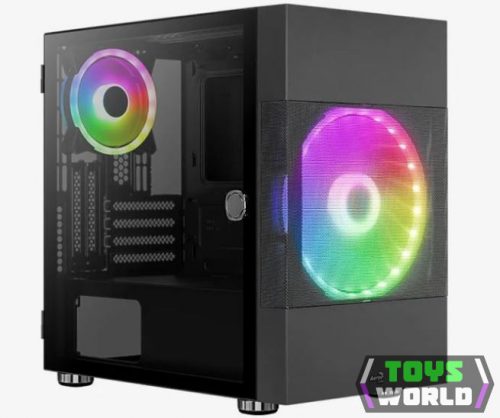 AeroCool Atomic-G-BK-v2 (GPU tartóval) táp nélküli ablakos Micro ATX ház fekete 