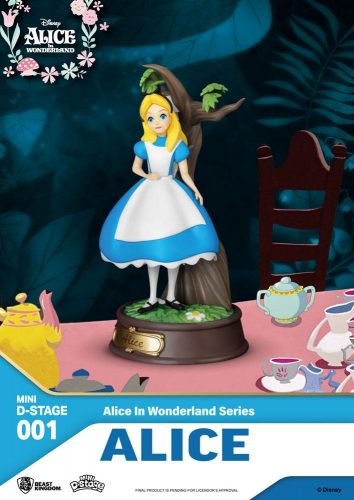 Alice in Wonderland Mini Diorama Stage Alice PVC szobor figura 10 cm