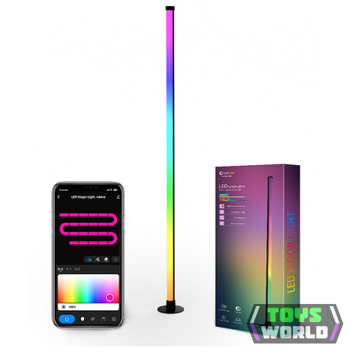 LED lámpatest , állólámpa , 135 cm, távirányítóval , RGB + IC (digitális) , zenére reagáló , USB, WIFI/Infravörös , TUYA kompatibilis , LEDISSIMO AMBIENT LIGHT