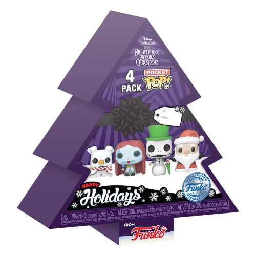 Nightmare before Christmas Pocket Tree Holiday Funko POP! 4 db-os Vinyl figura csomag 4 cm