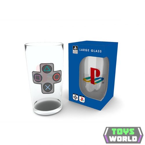 PLAYSTATION - Üveg Pohár - 400ml - Gombok