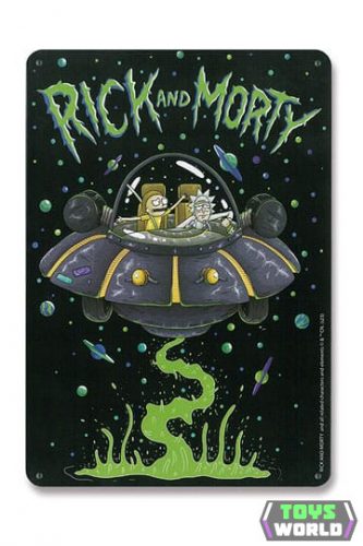 Rick & Morty Spaceship fémtábla 15 x 21 cm