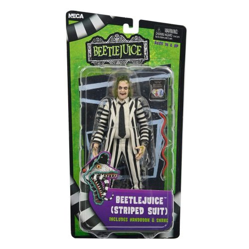 Beetlejuice 1988 Beetlejuice Black and White Striped Suit akciófigura 18 cm