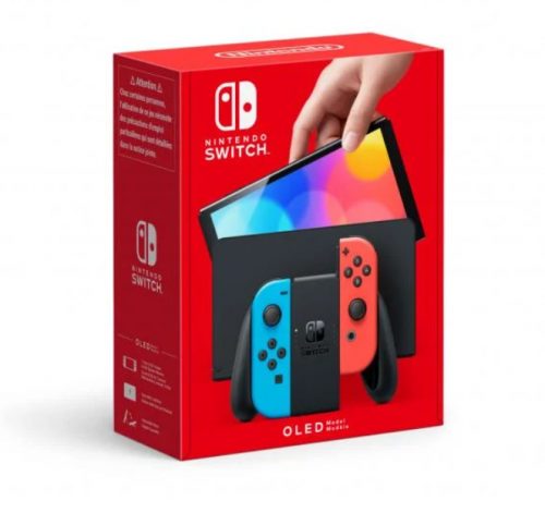 Nintendo Switch (OLED modell) Neon Kék és Neon Piros Joy-Con kontrollerrel