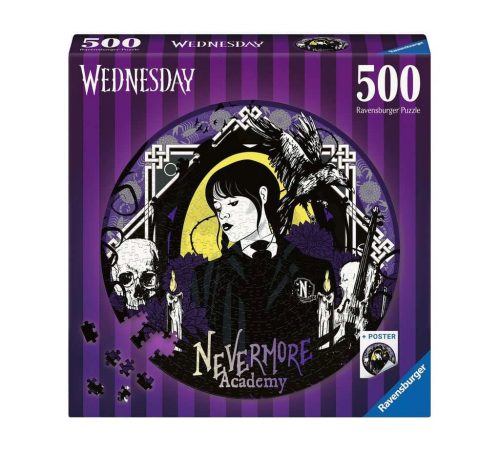 Wednesday Nevermore Academy kör alakú puzzle (500 darab)