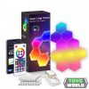 Digitális RGB HEXALED szett , 6 db-os , távirányítóval, USB , DRGB , dimmelhető , WIFI/Bluetooth , TUYA , LEDISSIMO AMBIENT LIGHT