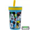 Disney Mickey Fun-Tastic szilikon szívószálas pohár 420 ml