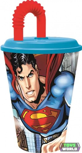 Superman Savior szívószálas pohár, műanyag 430 ml